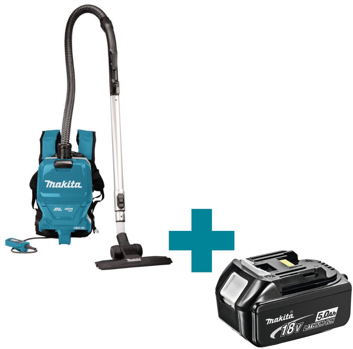 Makita DVC261ZX22 Accu Rugstofzuiger 2x18V Basic Body