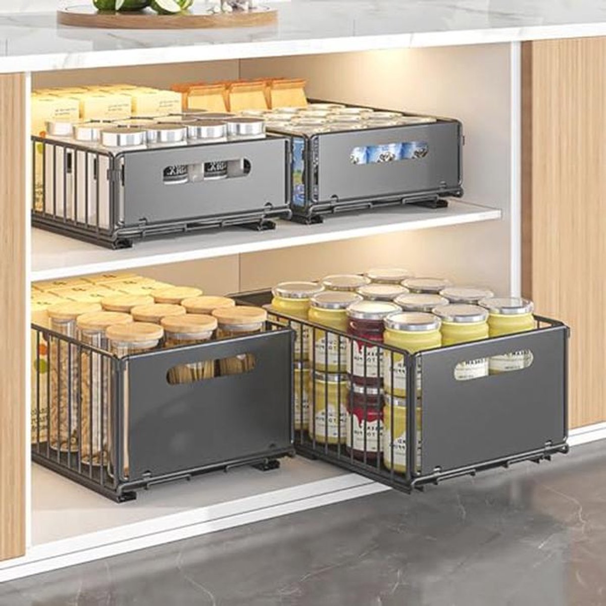 Uittrekbare Keukenorganizer met Schuifplanken - Opbergoplossing voor Kasten, Geen Boren Nodig, Zwart — cadeau in Cadeau-ideeën - foto 7