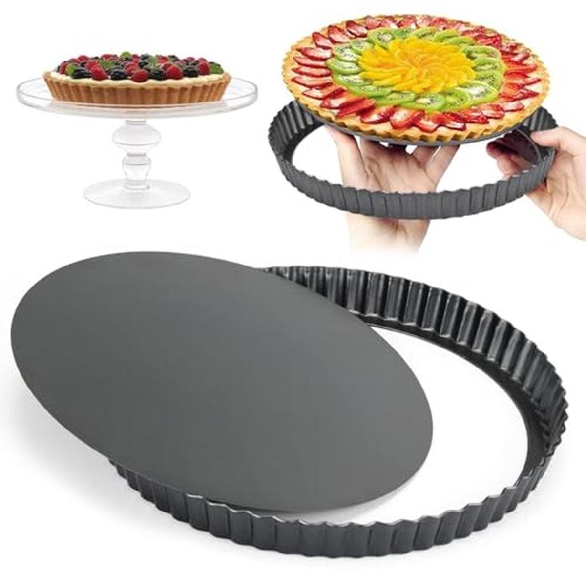 Ronde Cakepan met Afneembare Bodem en Antiaanbaklaag - 22 cm