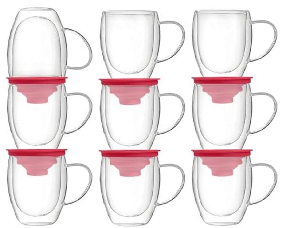 Verstelbare Mok Organizer Set van 6 - Stapelbare Keukenopslag voor Kopjes en Glazen