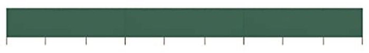 Opvouwbaar windscherm 9-delig - Bescherming tegen wind en inkijk voor strand, camping, balkon, en tuin - 1200 x 80 cm - Groen