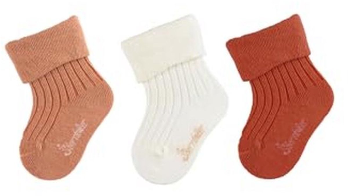 Geribbelde Uniseks Babysokken - 3 Stuks