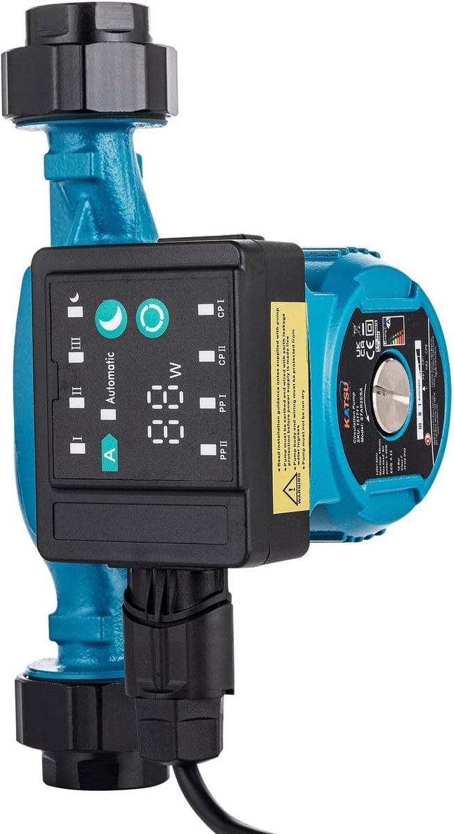 Krachtige Warmwatercirculatiepomp 90W voor Centrale Verwarming en Radiatoren (3 Modi)