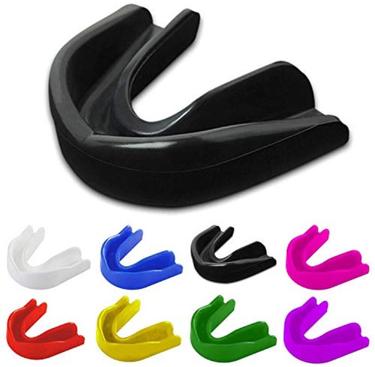 2-delige mondbeschermer voor kinderen en volwassenen - hoogwaardige siliconen Air Gel Gum Shield (zwart)
