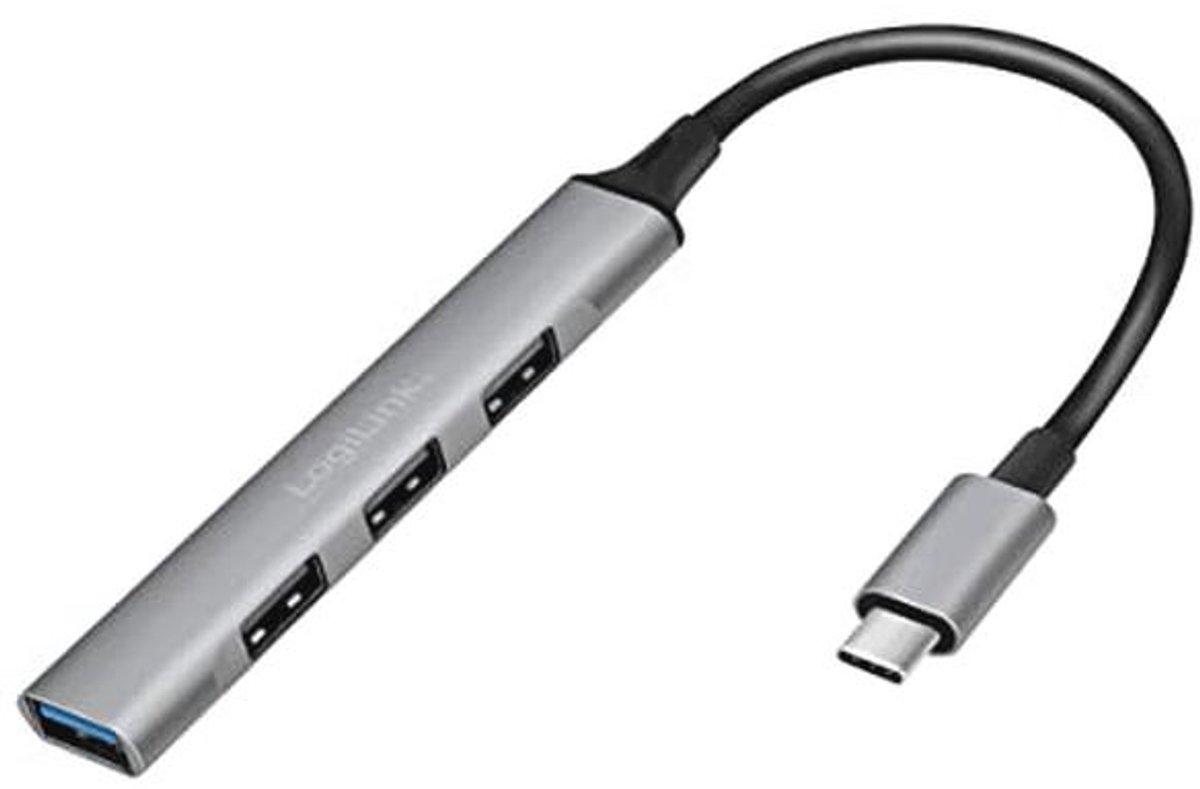Dunne USB 3.2 Gen1 Type C Hub met 4 Poorten en Aluminium Behuizing
