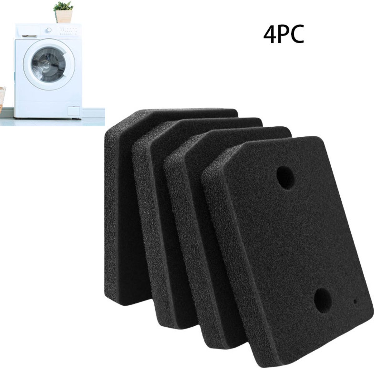 4 Stuks Droger Filter Sponsfilter -20.7*15.7*3CM -Schuimfilter voor roterende trommeldroger -Geschikt voor alle Miele T1 warmtepompdrogers - Filter spons foam van condensor wasdroger alternatief geschikt -Basisfilter -Zwart