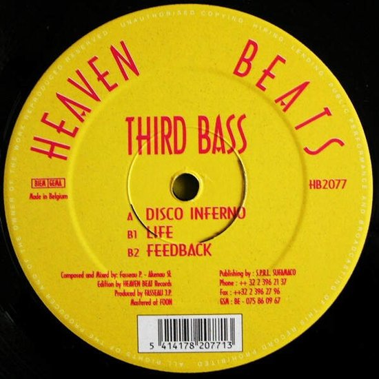 Disco Inferno, Third Bass | Media condition: Very Good (VG) | 1 x Vinyl 12