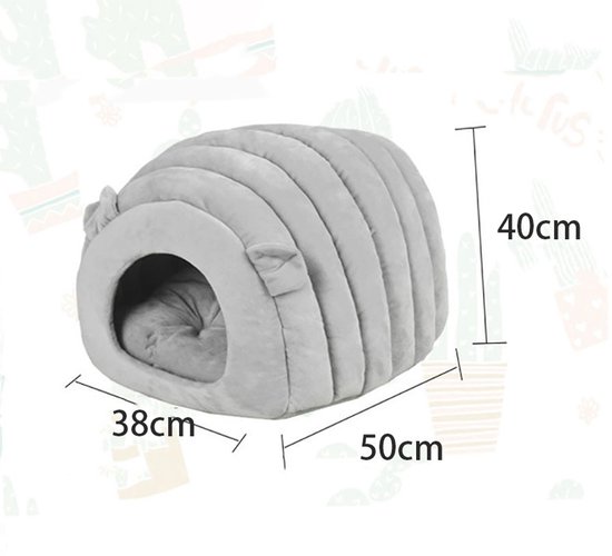 Wuudi Huisdier kattenbed, hondenbed, kattenmand, kattenhuis, pluche, donut, kattensofa, hondenbank, wasbaar, antislip, geschikt voor katten en honden, 55 cm (grijs