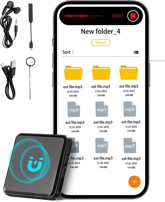 VEVOR 128GB Magnetische Voice Recorder Mini Dictafoon Opnameapparaat 10H VEVOR 128GB Magnetische Voice Recorder Mini Dictafoon Opnameapparaat 10H