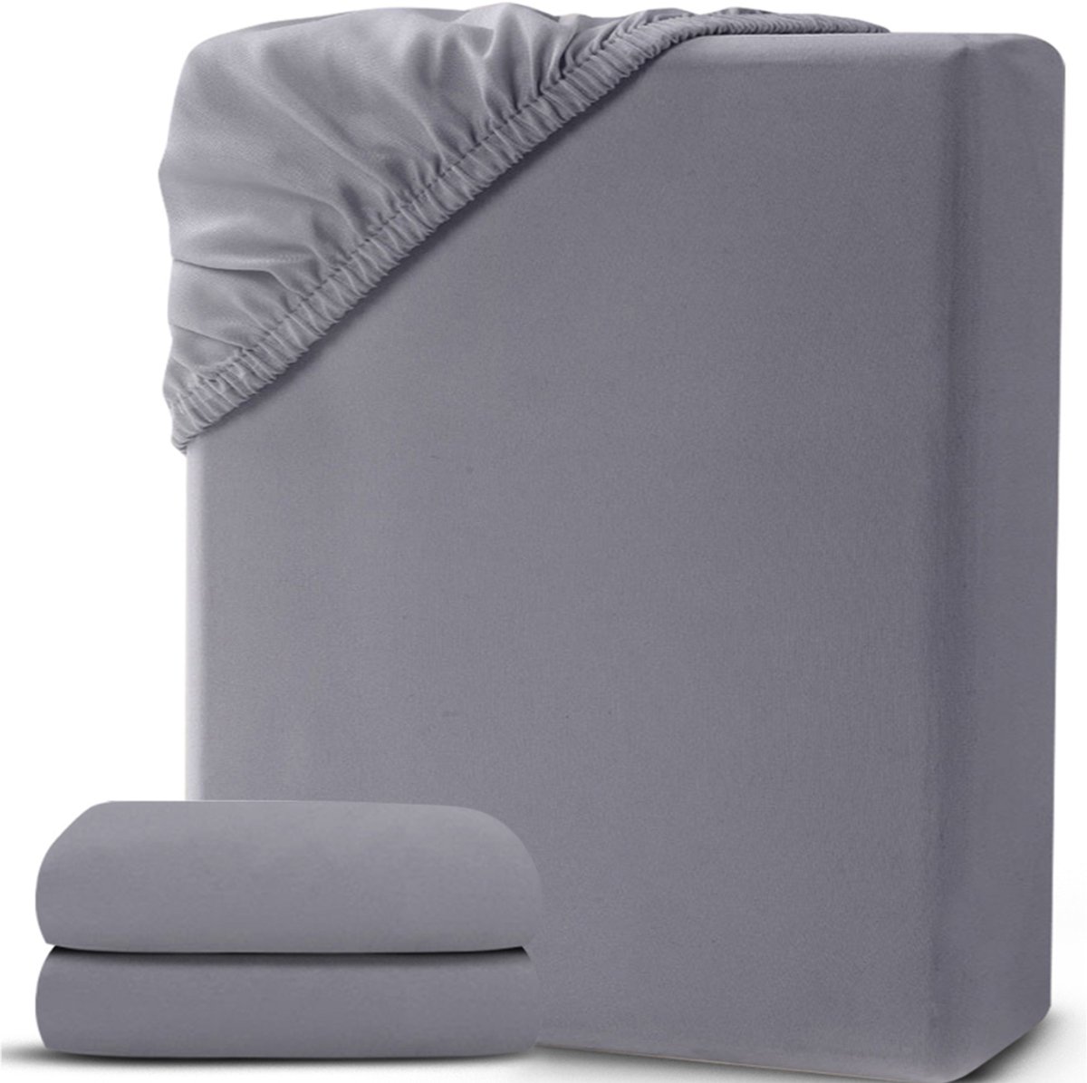 White-Label® Matrasovertrek 180x200 - Dekbedovertrek - Hoeslaken - Matrasbeschermer - Extra Zacht - Grijs