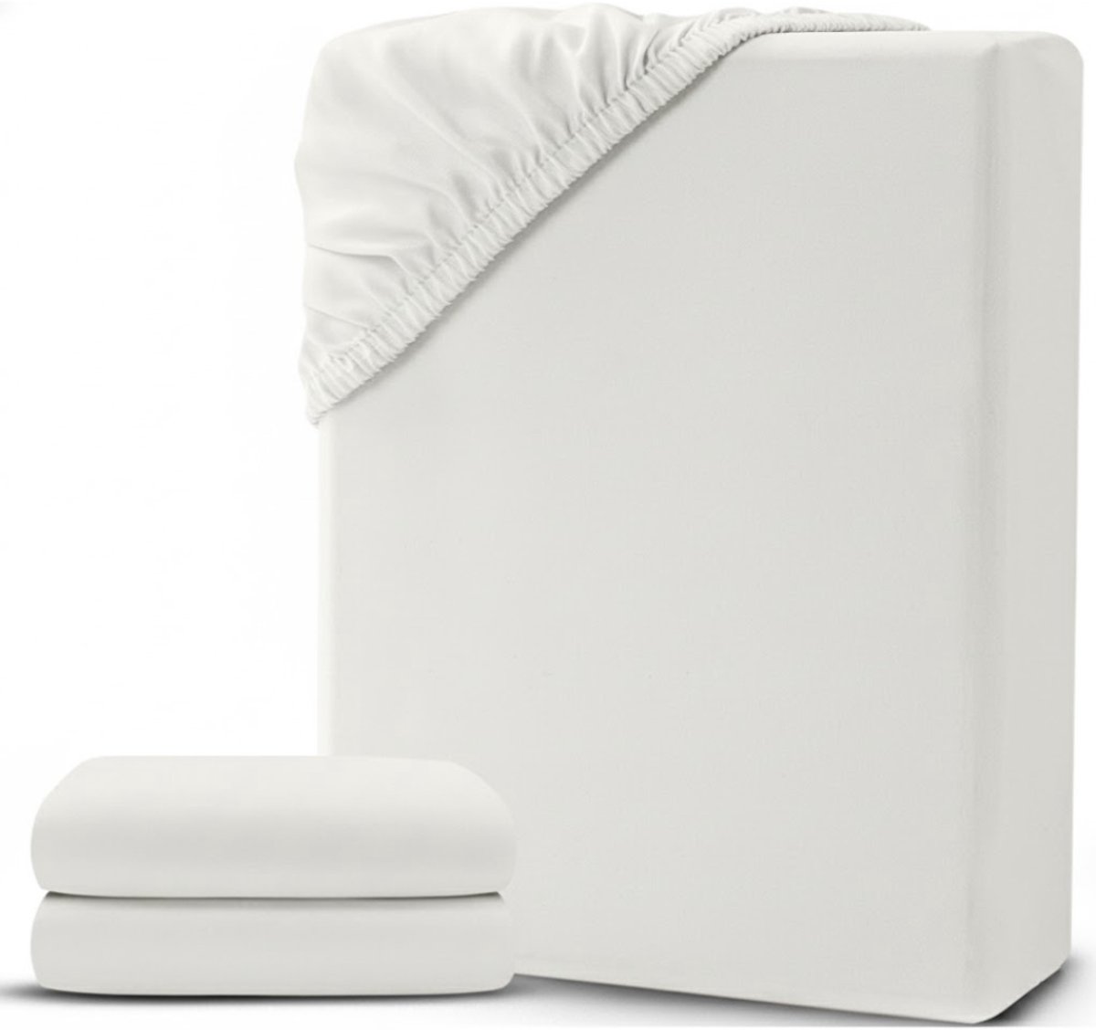 White-Label® Matrasovertrek 160x200 - Dekbedovertrek - Hoeslaken - Matrasbeschermer - Extra Zacht - Wit