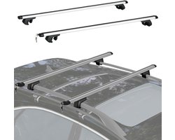 HOMCOM Autodakdrager - Aluminiumlegering - 123,5x5,5x7cm - Zilver