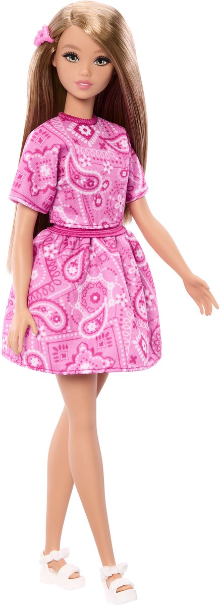 Barbie Fashionistas Style - Barbie Pop met roze paisley rok en blond haar — afbeelding 2
