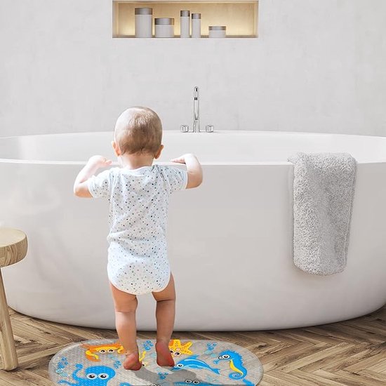 Badmat Antidérapant - Enfants - Canards - Canard en Caoutchouc - 70x40 cm - Pour Bain et Douche - Avec Ventouses