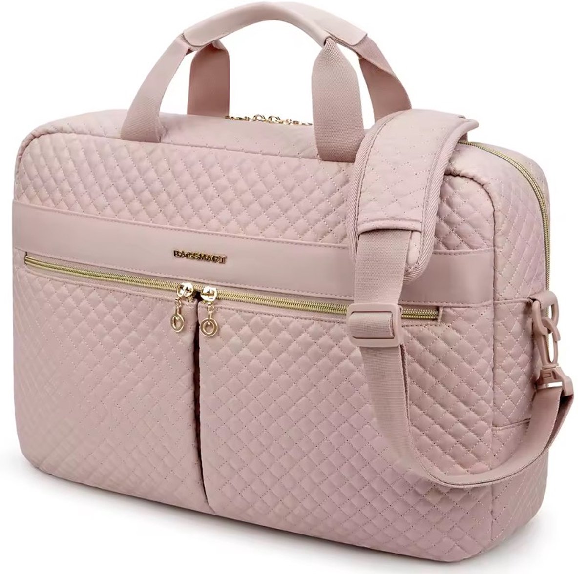 Image of 17 inch Laptop Tas Roze – Waterdichte Handtas & Schoudertas – Unisex Aktetas voor MacBook, HP, Dell, Asus, Huawei – PVC Laptop Sleeve met Rits