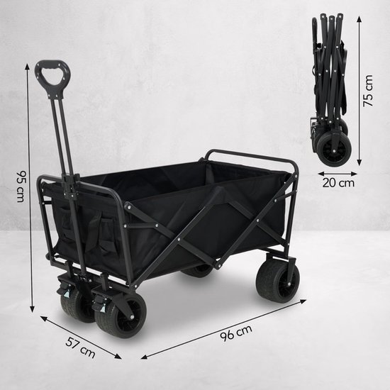 White-Label® Bolderkar Opvouwbaar - Bolderwagen Luchtbanden - Bolderkarren - 100kg Draagvermogen van White-Label® — afbeelding 3