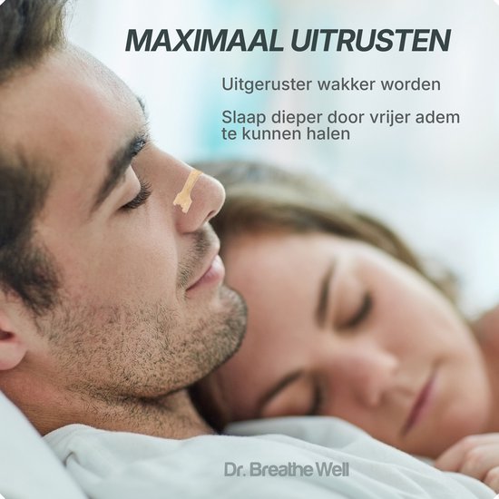 Dr. Breathe Well ™ - 90 Neusstrips tegen snurken - Anti Snurk Pleisters - Neuspleisters - Maat 66mm medium/large - Sterke kleefstof - Eenvoudig te verwijderen - Simply the right choice!