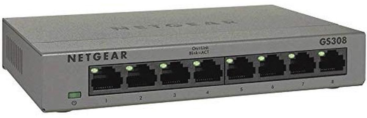 8-Poorts Gigabit Ethernet Switch - Onbeheerd, Plug & Play, Geruisloos, Metalen Behuizing