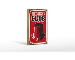 Holzschild Retro 12x18cm Gentlemen`s Club Männer
