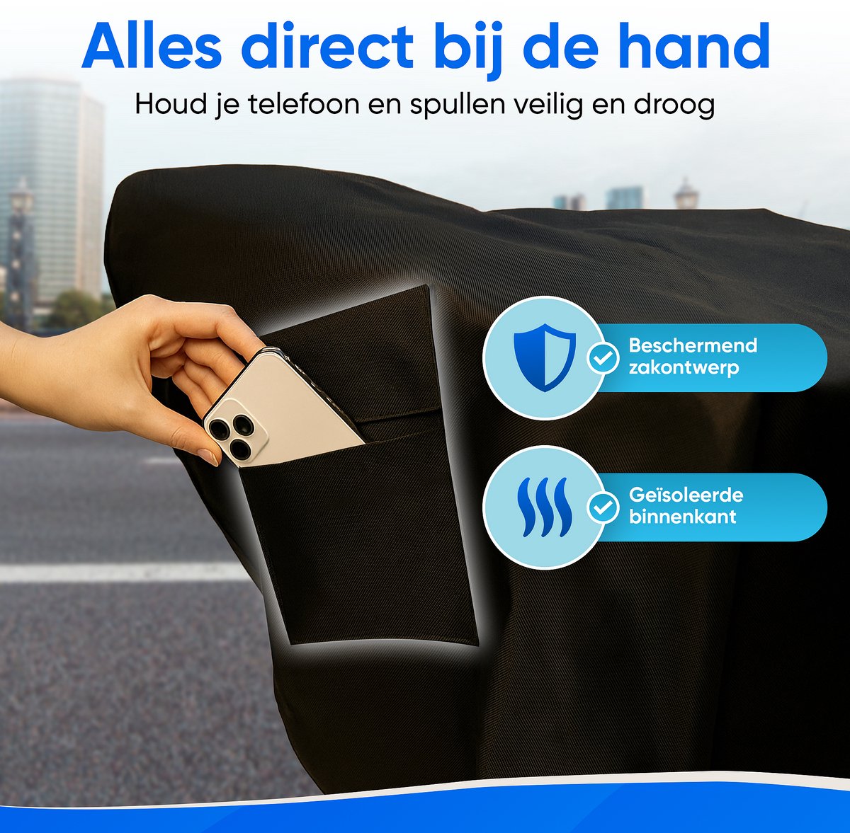 Solud® Scooter Beenkleed - Beenkleed scooter - Universeel Beenkleed - Beenkleden geschikt voor alle scooters - Beenwarmer winddicht- Scootmobiel beenkleed waterdicht - Scooter deken – foto 5