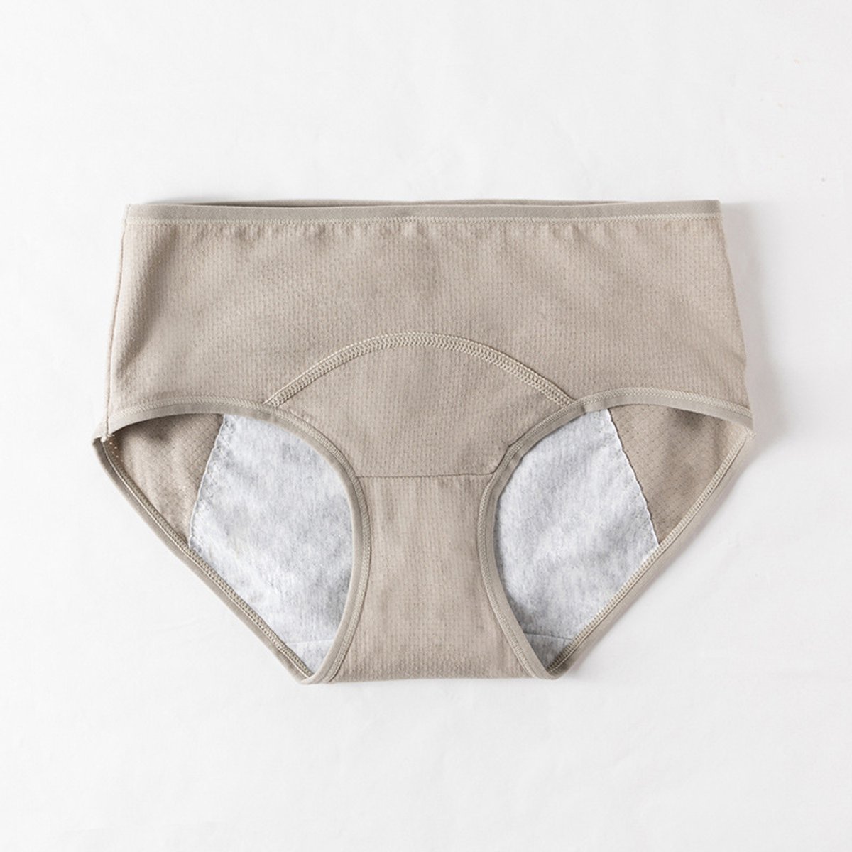 Verpakking van 4 stuks menstruatieondergoed voor dames, lekvrij maandverband, geschikt voor de periode na de bevalling, slips met een middelhoge taille,Legergroen-XL