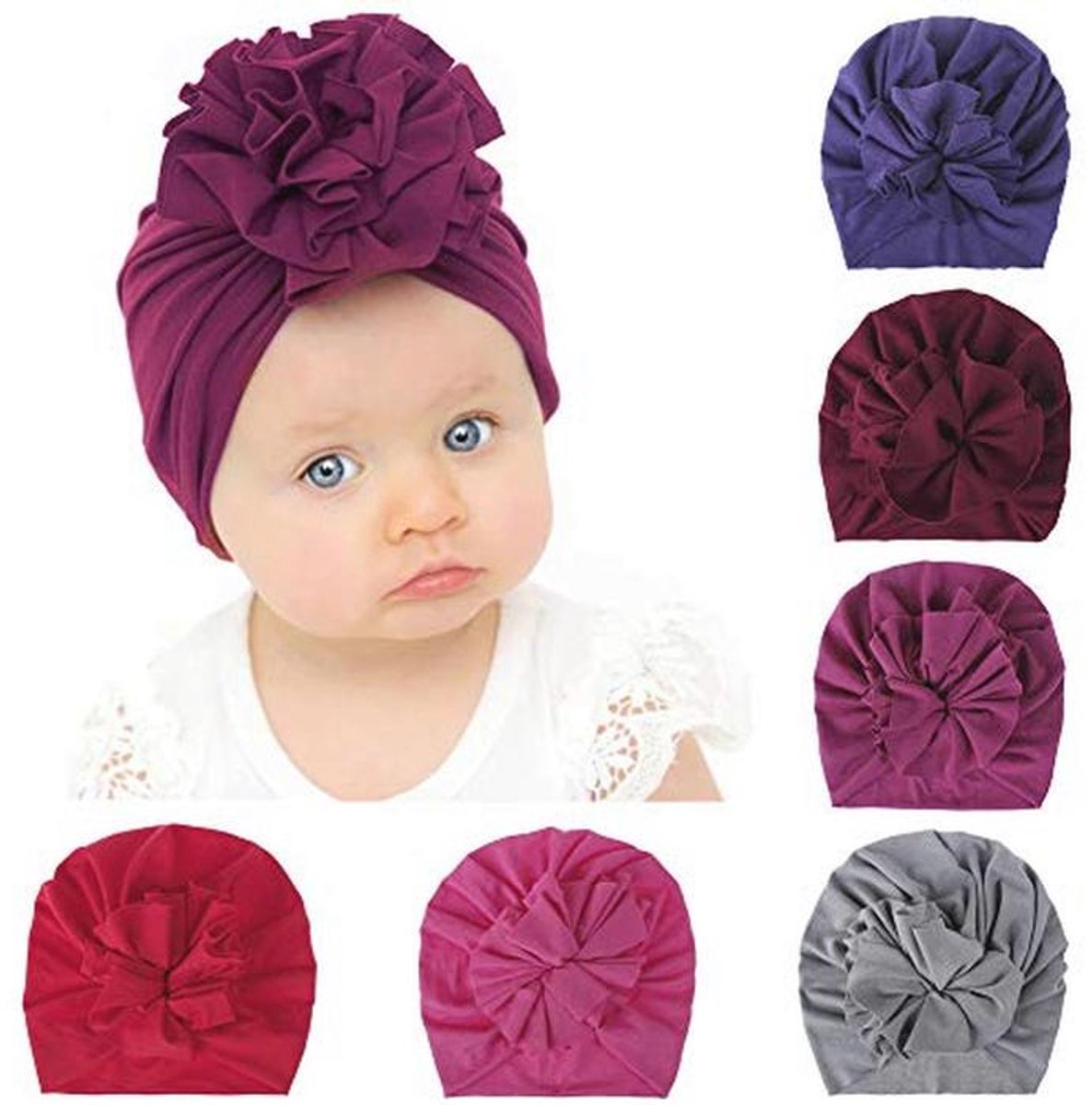Baby tulband mutsen set voor jongens en meisjes - Gebreide beanie hoed voor pasgeboren zuigelingen - Comfortabele bonnet met handschoenen