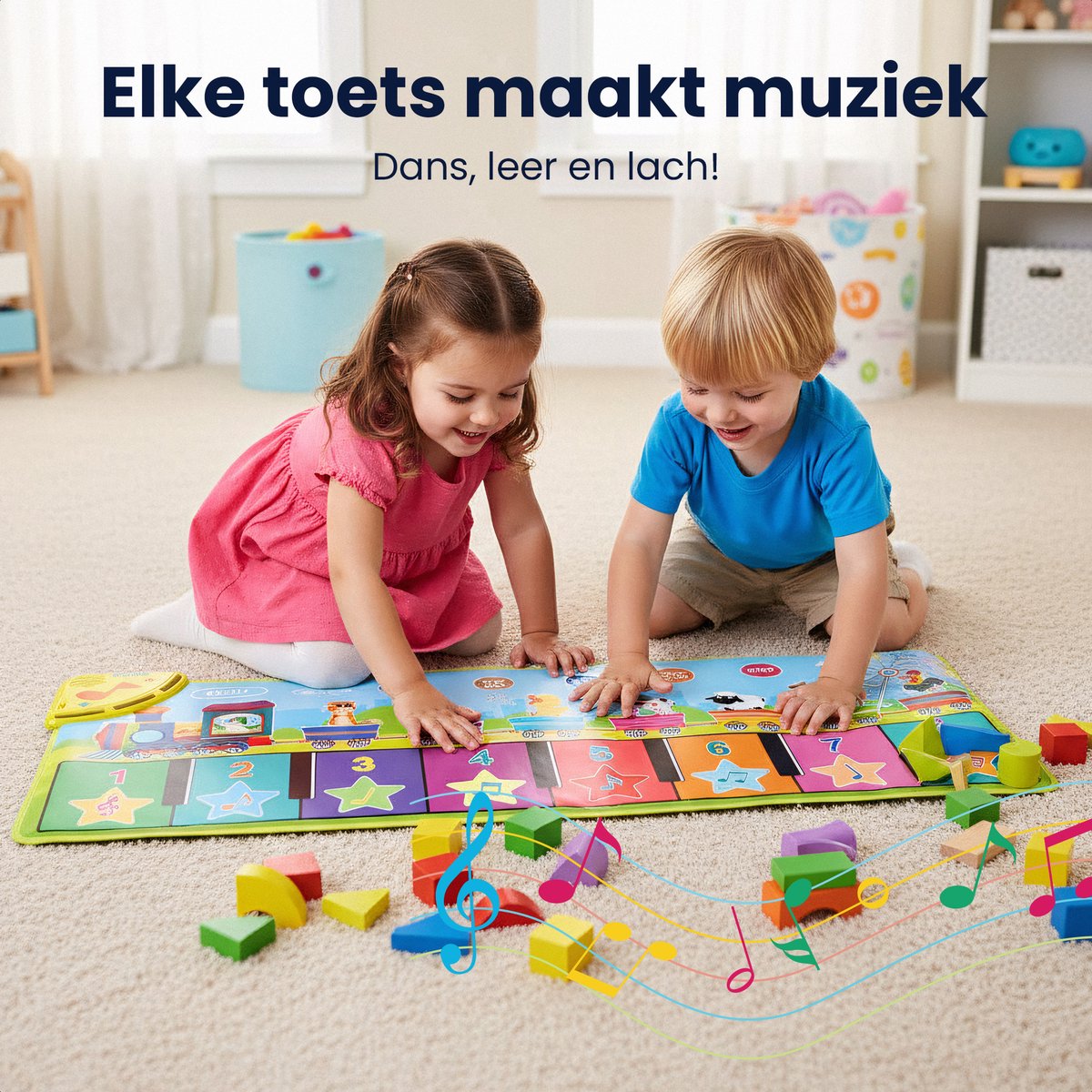 Magische Kinder Pianomat - Muziekmat - Speelgoed 2 Jaar - Speelgoed 3 Jaar - Speelgoed 4 Jaar - Speelgoed 5 Jaar - Montessori Speelgoed - Educatief Speelgoed - Jongens Speelgoed - Meisjes Speelgoed - Kinderspeelgoed — afbeelding 5