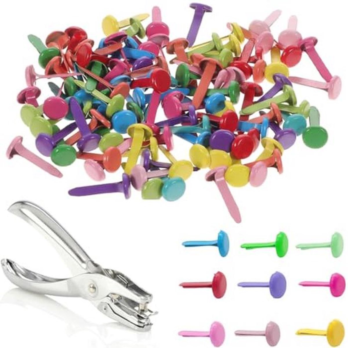 100 stuks kleurrijke patroonzakjes en klemmen voor knutselen en scrapbooking