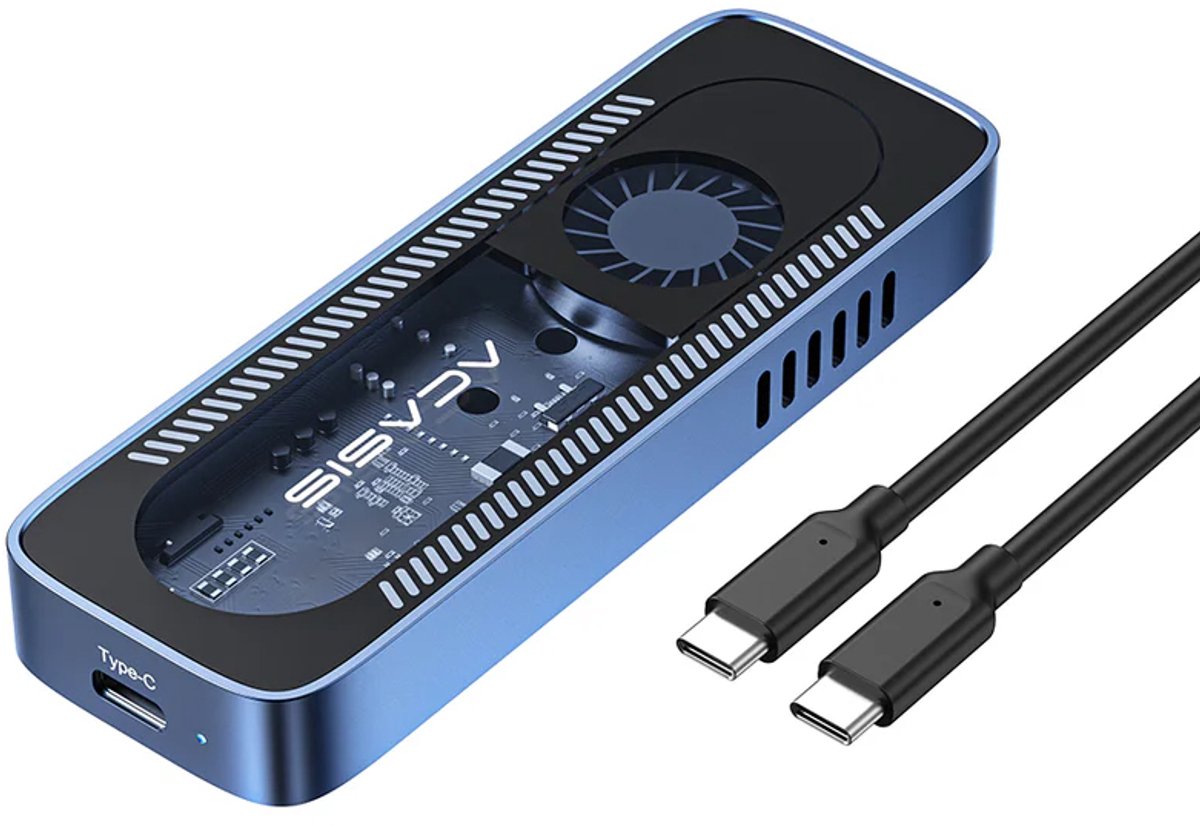 Acasis - EC-6608AIR - 10Gbps - Ingebouwde ventilator - USB 3.1 M.2 2230/42/60/80 NVME SSD Behuizing