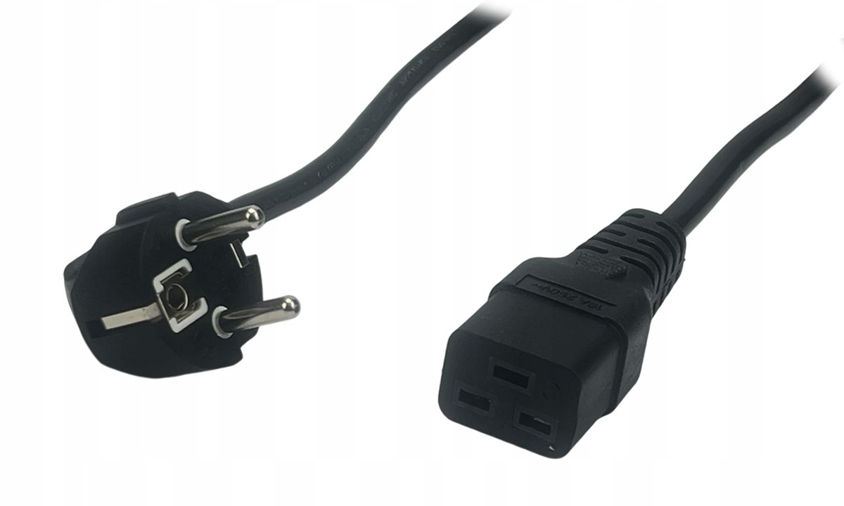 POS AC Kabel C19 (16A) Groep CEE7/7 Hoek (1,5m)