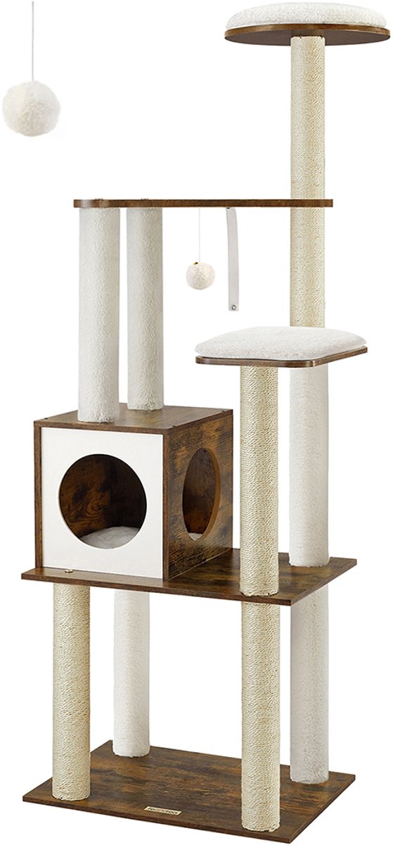 Kattenboom – Met afneembare kussens – Vintage bruin