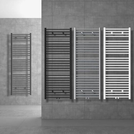 Luxe Badkamer Radiator 400x1200mm Wit met Middenaansluiting - Design ...