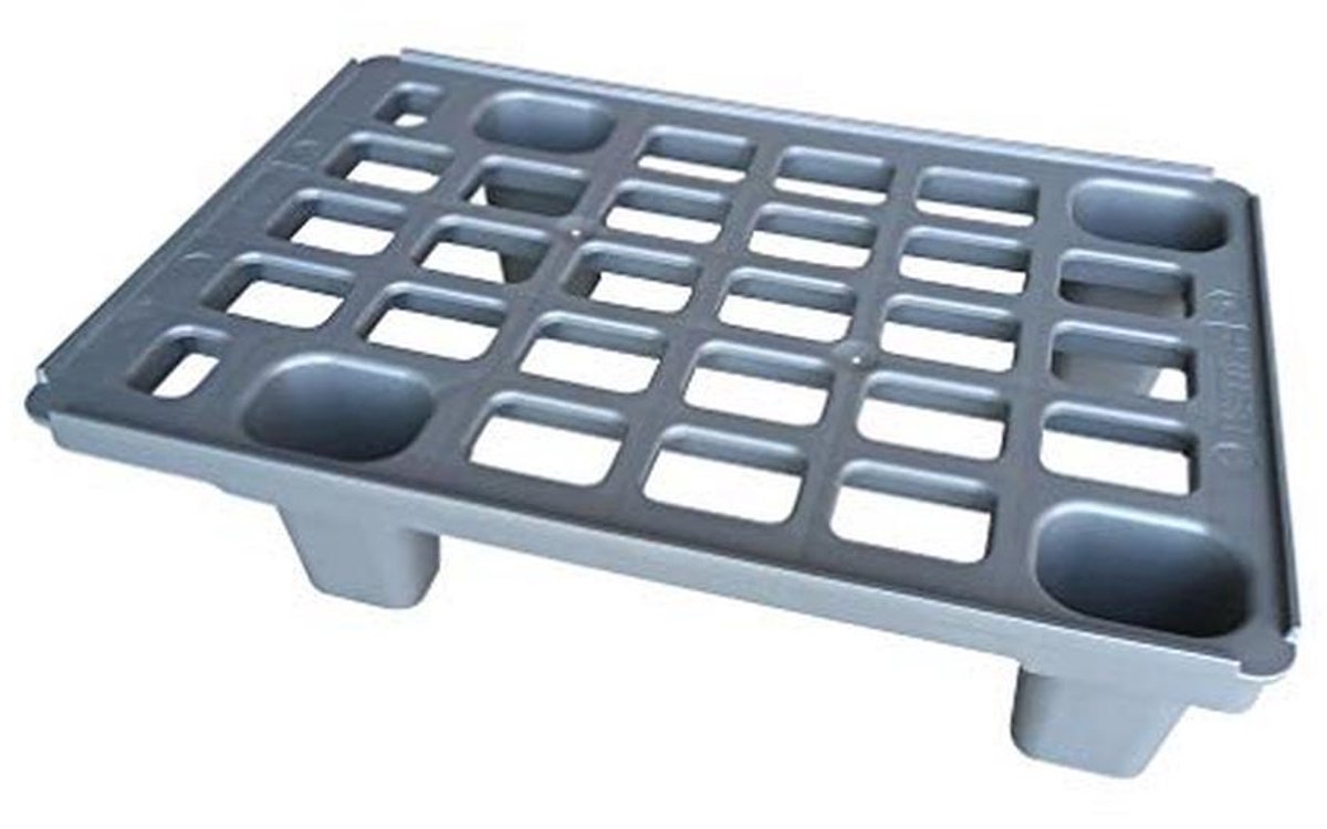 Licht kunststof pallet 60x40 cm - 1/4 Europallet met gratis duimstok