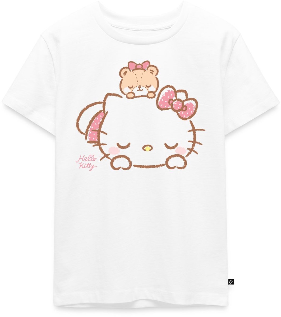 Hello Kitty Met Teddy Op Haar Rug Premium T Shirt Kinderen