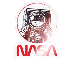 NASA Logo En Astronaut In Galaxie Ontwerp Sticker maat S (10 x 10 cm)