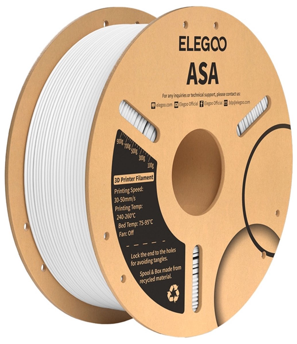 Elegoo Filament Asa Plus Voor 3D-Printer Eder Eder 3 Pro Wit