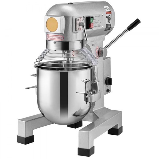 Professionele keukenmixer - Deegmixer/standmixer - Capaciteit 14 L - Vermogen 550 W - 3 Snelheden - RVS Kom - 3 Mengopzetstukken van Merkloos — afbeelding 5