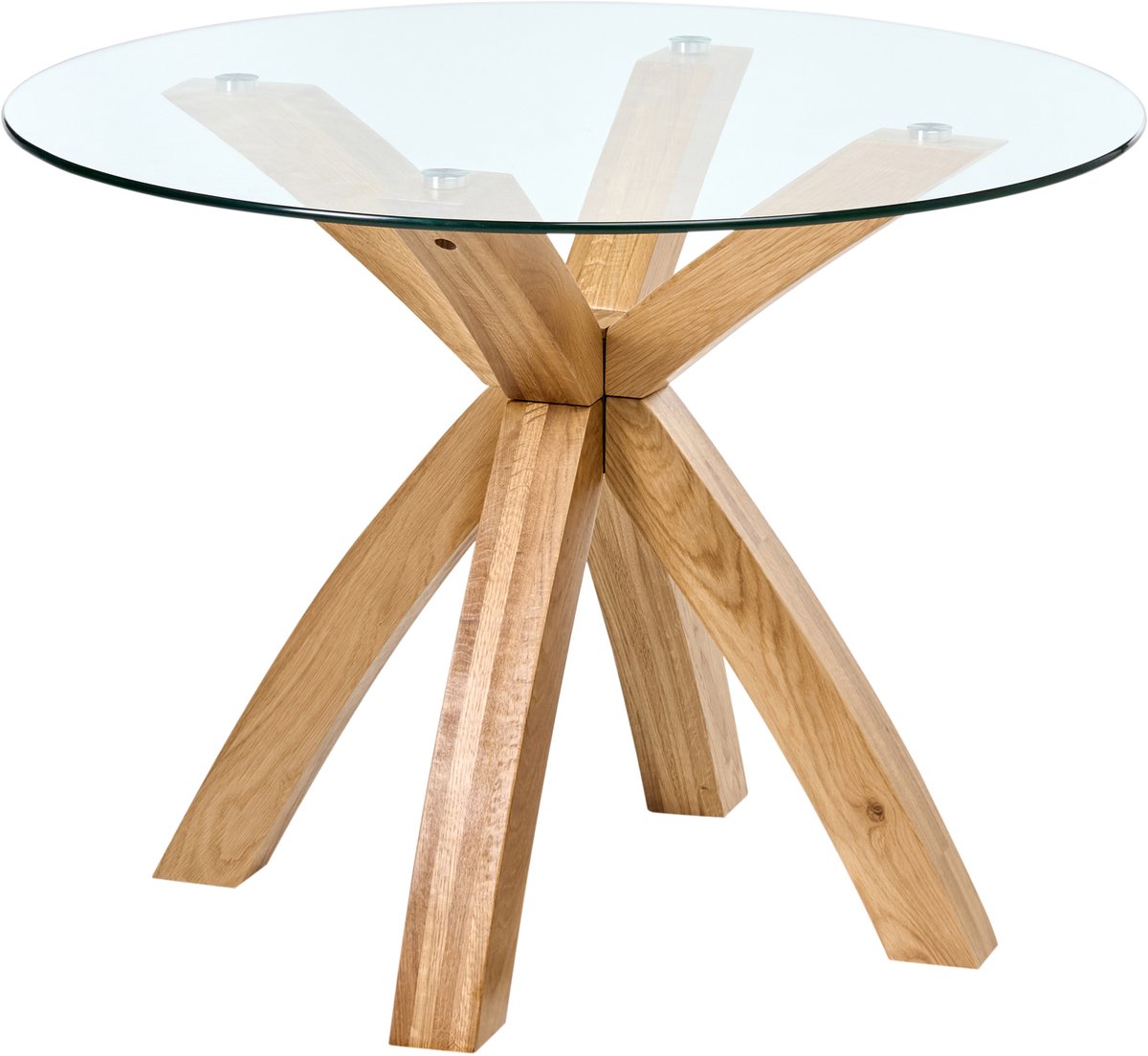 Beliani YAPP - Eettafel - Lichtbruin - 100 x 100 cm - Glas