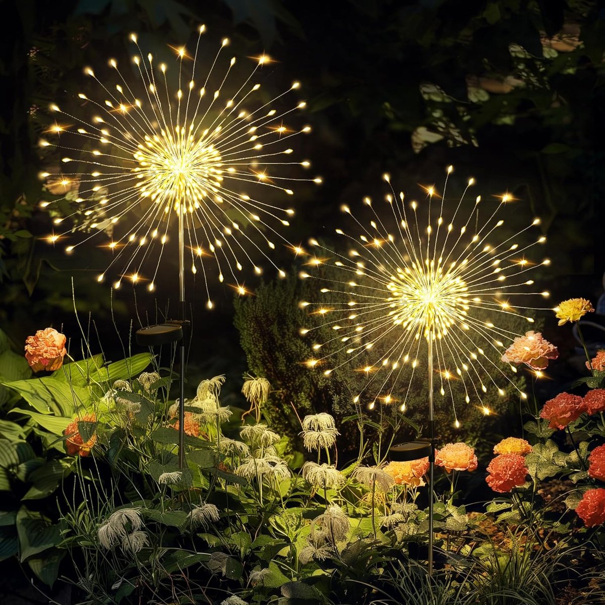 Gigicial Creatieve Solar Tuinlamp - Langdurige Solar Buitenlamp - 8 Lichtstanden Waterdichte Zonnekerstverlichting Voor Tuin En Kerstversiering Buiten - 1 Stuk - Warm Wit