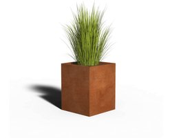 Cortenstaal Plantenbak Vierkant | 50 x 50 x 40 | Met bodem