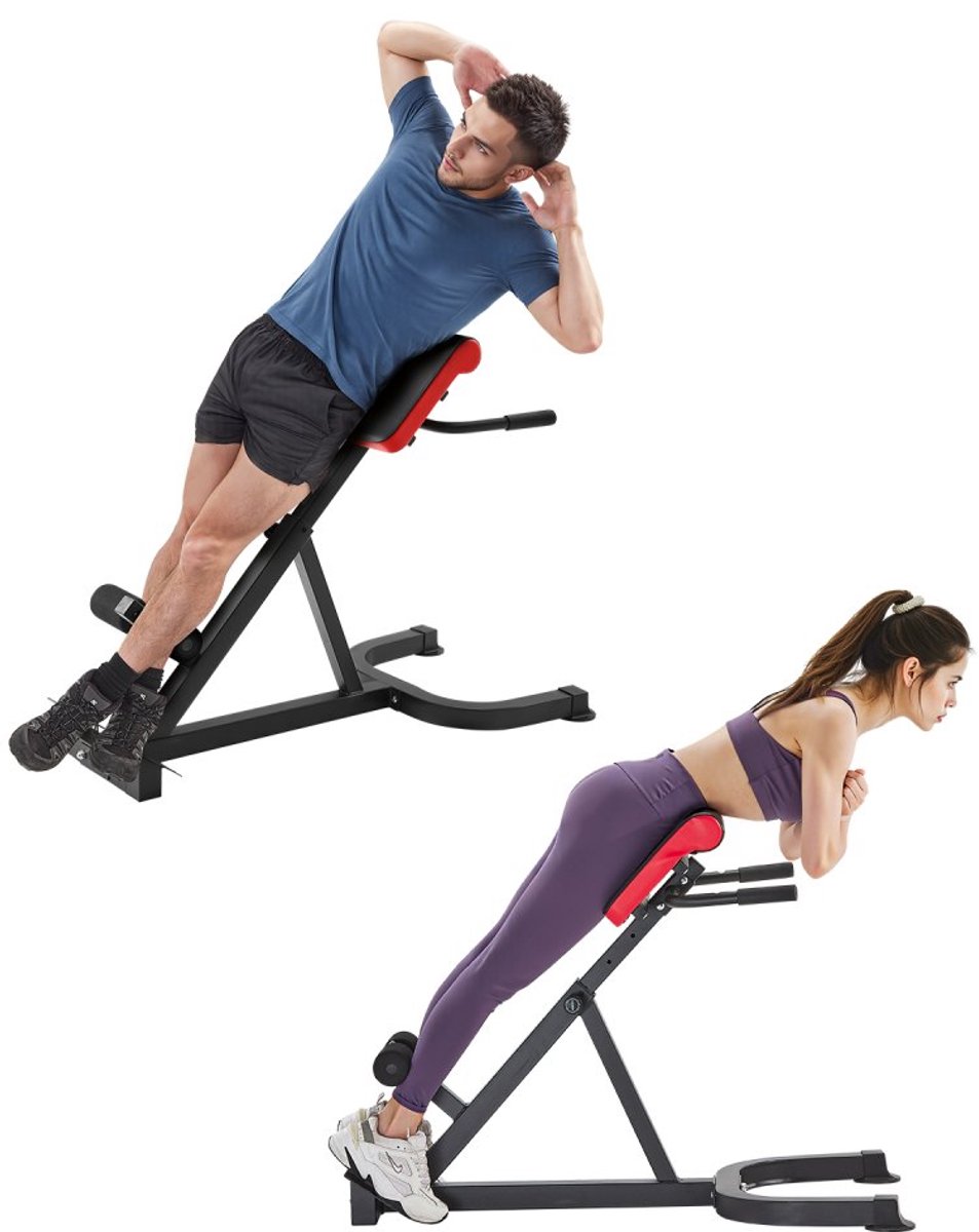 Roman Chair Hyperextension Bank - Rug- en Buikspiertrainer - Verstelbaar - Laadvermogen 136 kg - Multifunctioneel - Voor Thuisgym