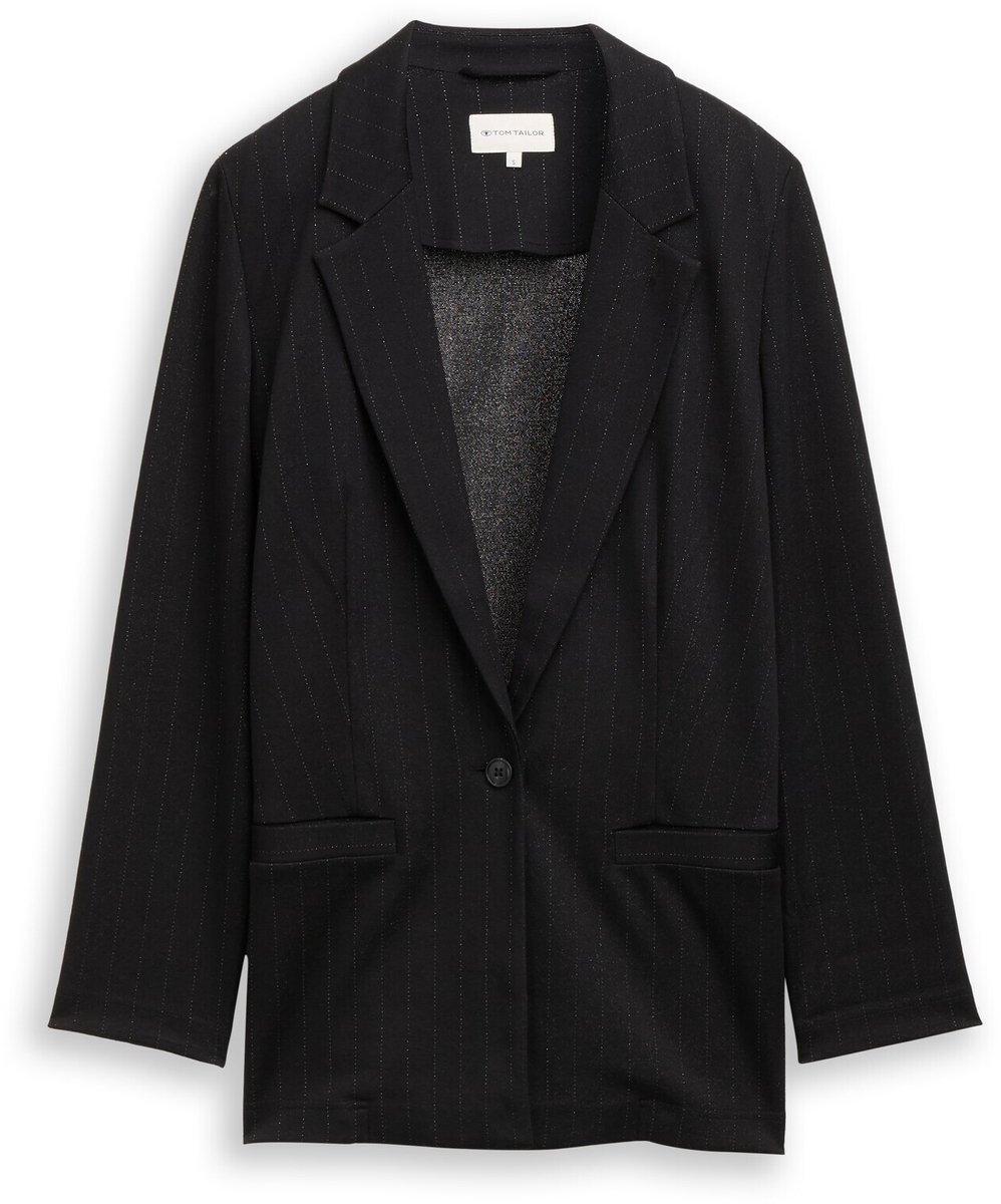 Tom Tailor - Loose fit blazer met glittereffect - Maat XL - pinstripe with lurex