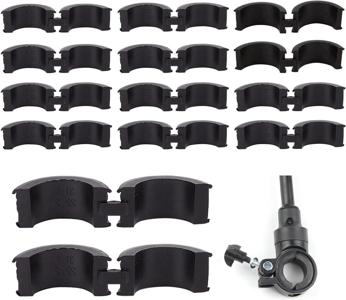 EGoods - Anti-vibratie rubberen afdichting voor fietsstuur - Set van 12 - Antislip stuuradapter - Fietsaccessoires