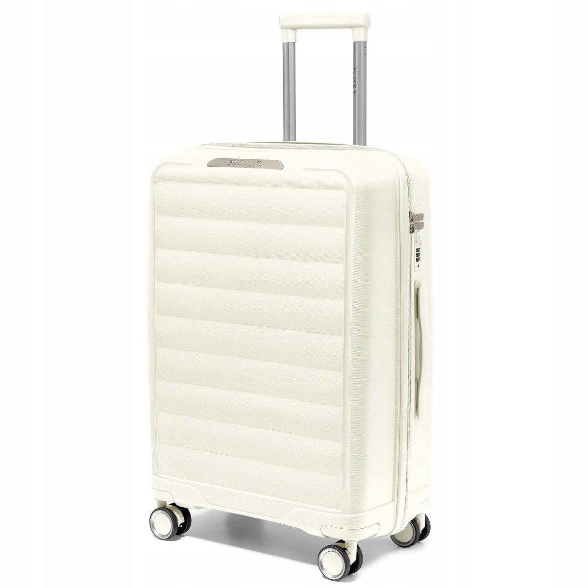 Puccini Turijn Middelgrote Koffer 65cm Wit Polypropyleen 4 Wielen TSA