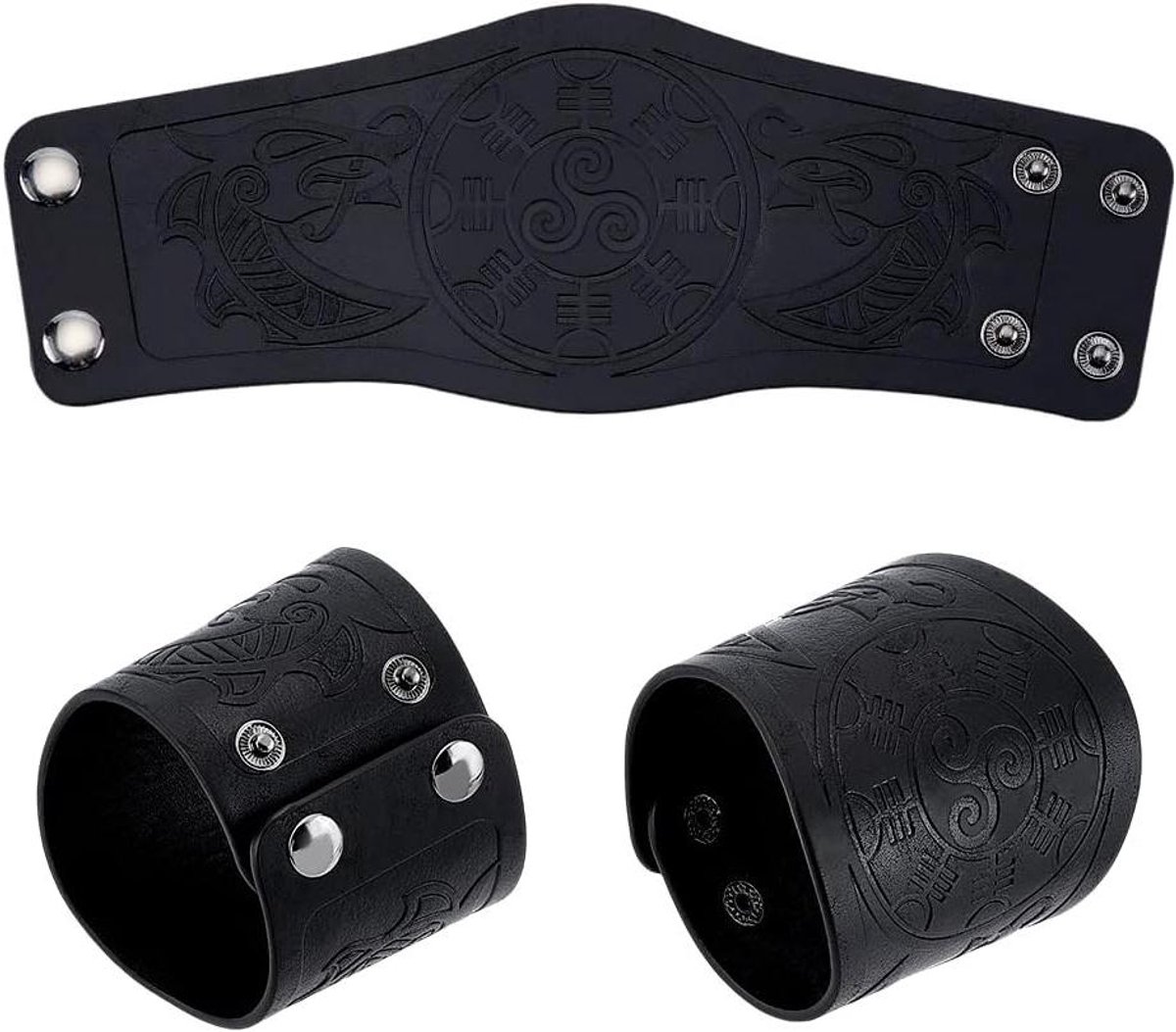 EGoods - Middeleeuwse leren armbeschermer voor Viking kostuum, retro renaissance stijl, Halloween accessoire.