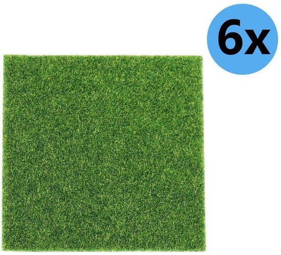 Simuleren van gazon-6 stuks kunstmatig gazon-kunstmatig gazon kussen-micro tuin decoratie-speelgoedhuis decoratie-realistische valse gras tapijt-voor DIY speelgoedhuis tuin en torf micro-30*30cm-Type B