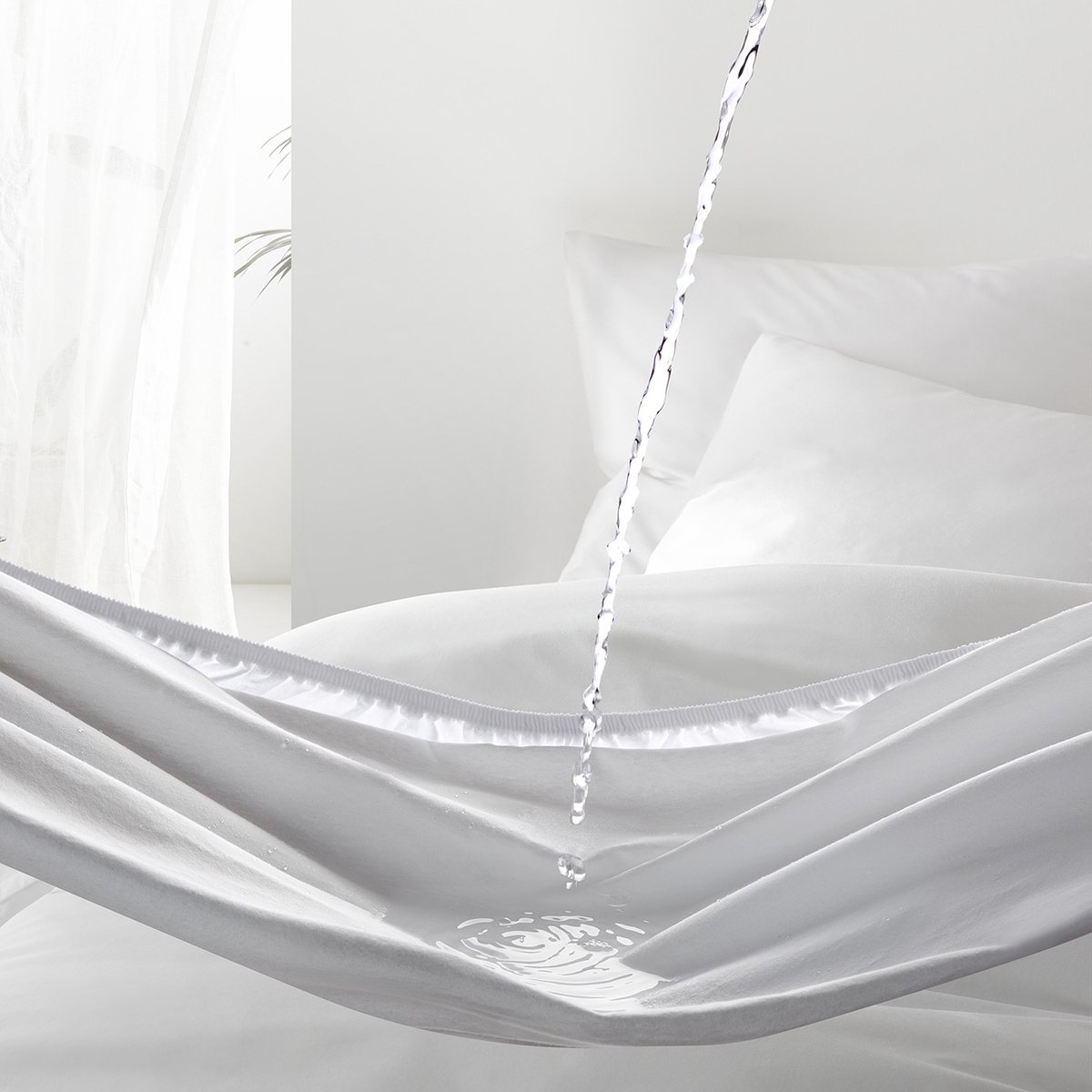 De Witte Lietaer Matrasbeschermer Swan White - 90 x 200 (30 hoog) cm - Katoen Wit