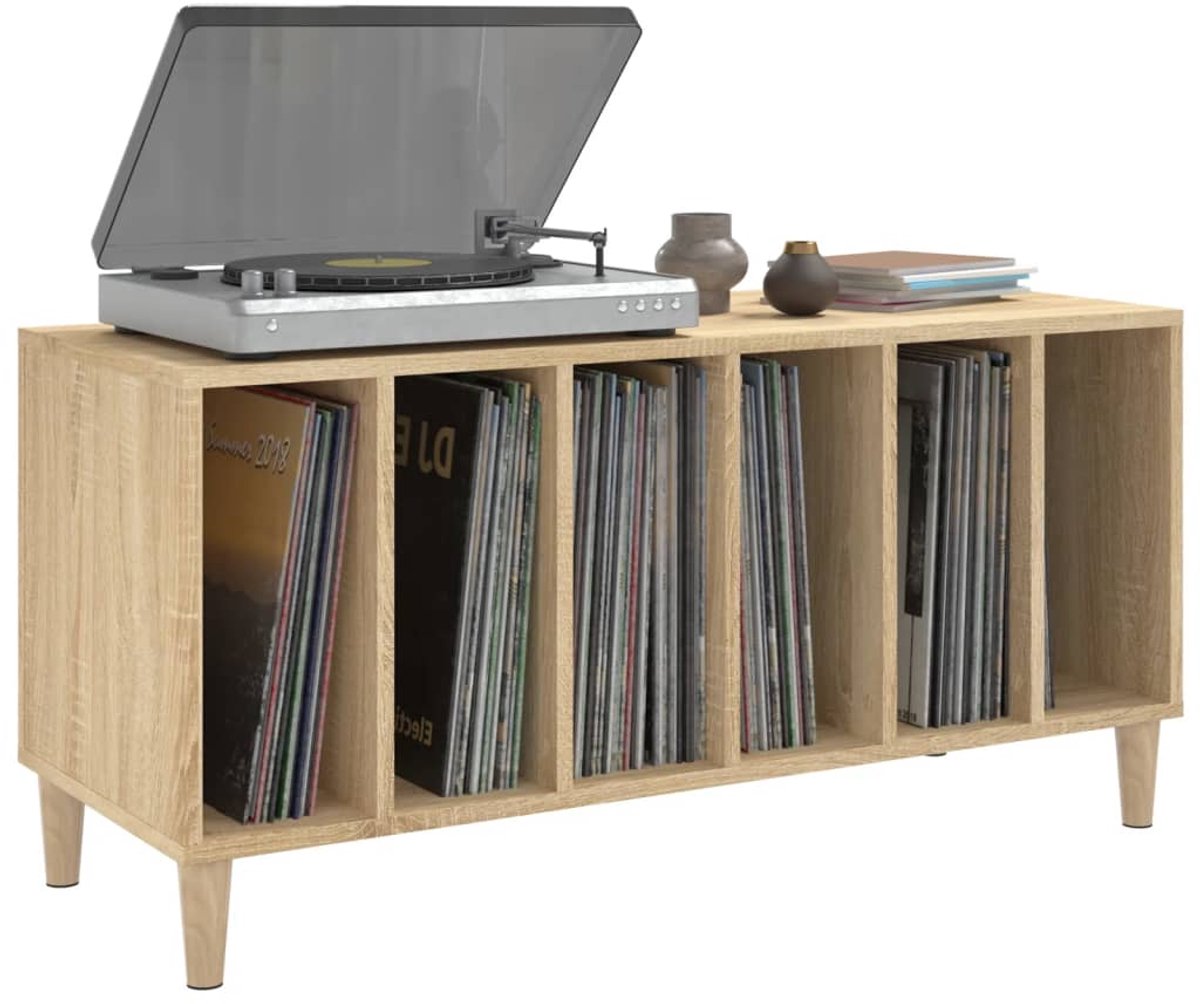 Platenspeler Meubel - LP-kast - Platenspelerkast - Draaitafelstandaard - Platenspelerstandaard - Vintage Displayplank - Sonoma Eiken