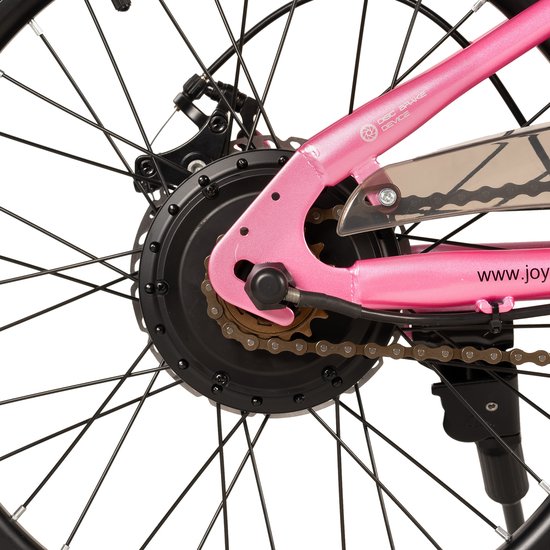 JOYSTAR 20 Inch Elektrische Kinder Mountainbike - 250W E-Bike voor Kinderen (7+ Jaar) - 25 km Actieradius - Met Verwijderbare Accu & Schijfremmen - Spaakwiel - Roze — afbeelding 4