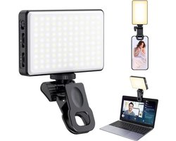 LED-selfie-invullicht, klembaar fotolicht, videolicht, draagbaar cameralicht, Geschikt voor iPhone, videoconferenties, TikTok en laptops.